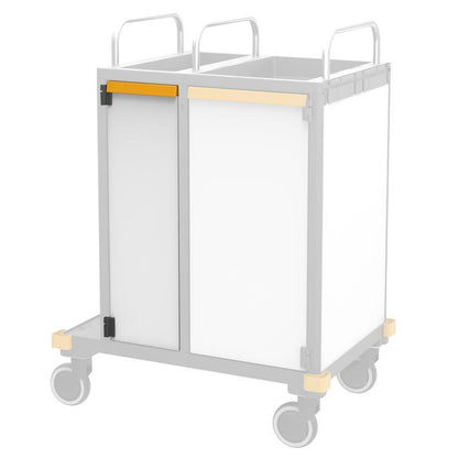 VERMOP dörr L smal + handtag. Plat. Whi.