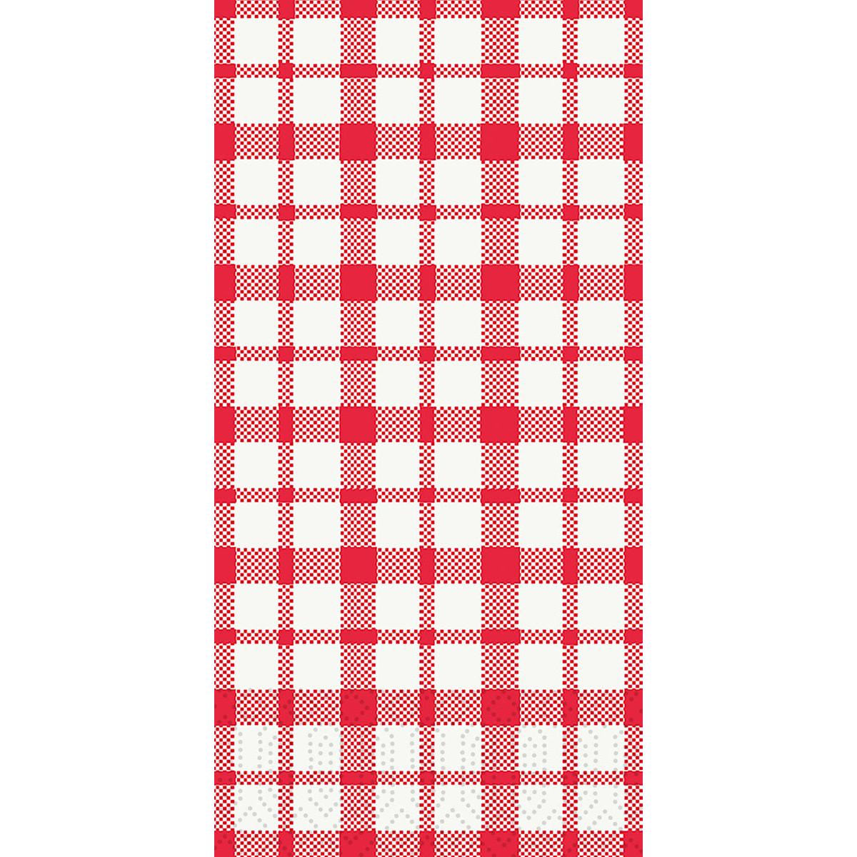 Duni GmbH:s servetter i cellväv, 40 x 40 mm, 3-lagers, 1/8-vikta Giovanni-servetter (förpackning om 250 stycken) har ett klassiskt röd-vitt gingham-rutmönster med ett jämnt återkommande motiv och en praktisk 1/8-vikning.