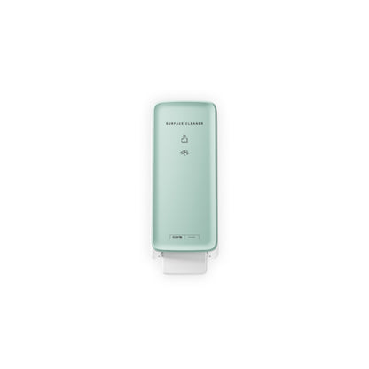 CWS PureLine frontpanel för Surface Cleaner/NT-dispenser i ljusgrön erbjuder en hygienisk lösning med symboler och text på framsidan, som visas mot en vit bakgrund.