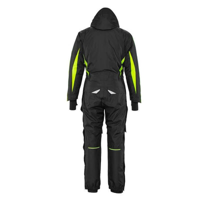Overall med knäfickor, lätt vinterkombination, svart/hi-vis gul