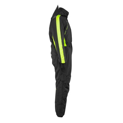 Overall med knäfickor, lätt vinterkombination, svart/hi-vis gul