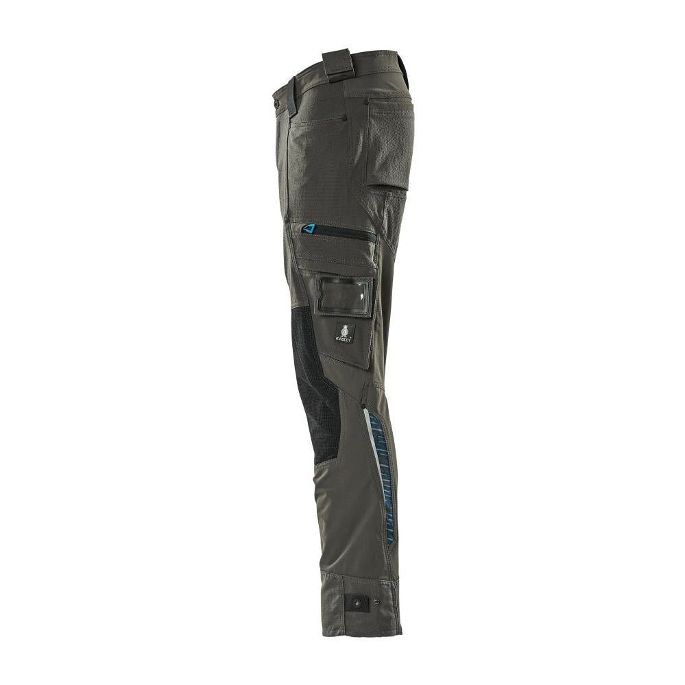 Byxor med knäfickor av Dyneema, stretchbyxor, mörk antracit