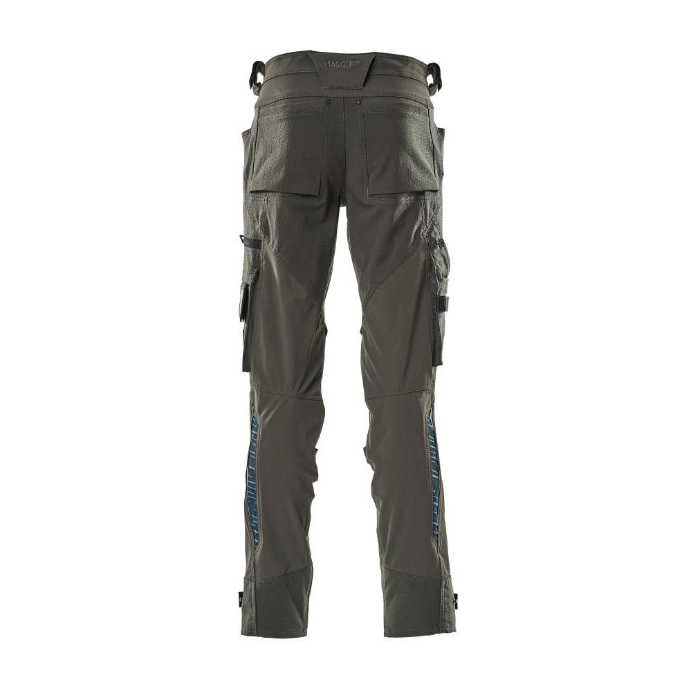 Byxor med knäfickor av Dyneema, stretchbyxor, mörk antracit