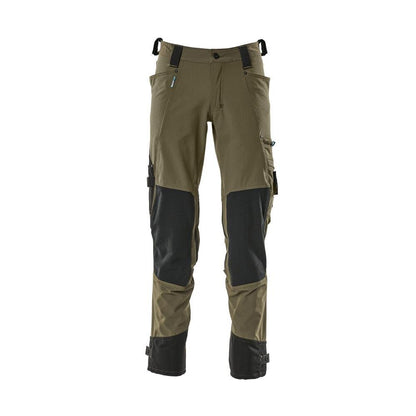 Byxor med knäfickor av Dyneema, stretchbyxor, mossgröna