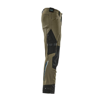 Byxor med knäfickor av Dyneema, stretchbyxor, mossgröna