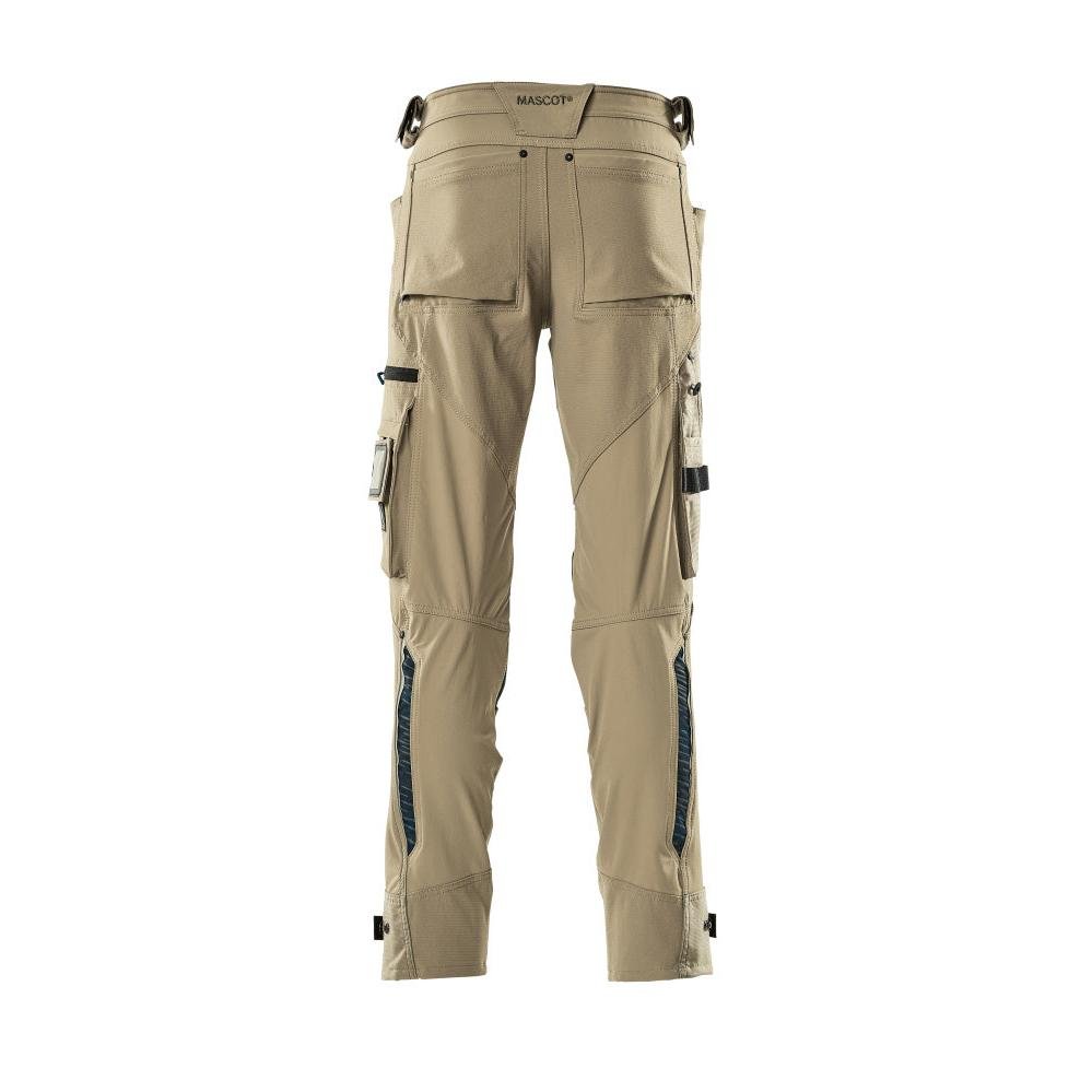 Byxor med knäfickor av Dyneema, stretchbyxor, ljus khaki