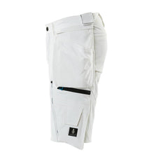 Shorts, avtagbara hängfickor, stretchiga hantverksshorts, vita