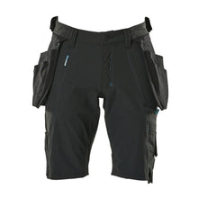 Shorts, avtagbara hängfickor, stretch hantverksshorts, svarta