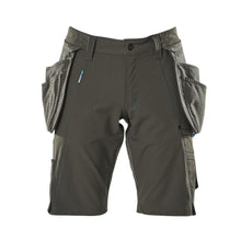 Shorts, avtagbara hängfickor, stretchiga hantverksshorts, mörk antracit
