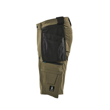 Shorts, avtagbara hängfickor, hantverksshorts i stretch, mossgrön