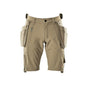 Shorts, avtagbara hängfickor, hantverksshorts i stretch, ljus khaki
