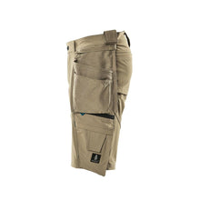 Shorts, avtagbara hängfickor, hantverksshorts i stretch, ljus khaki