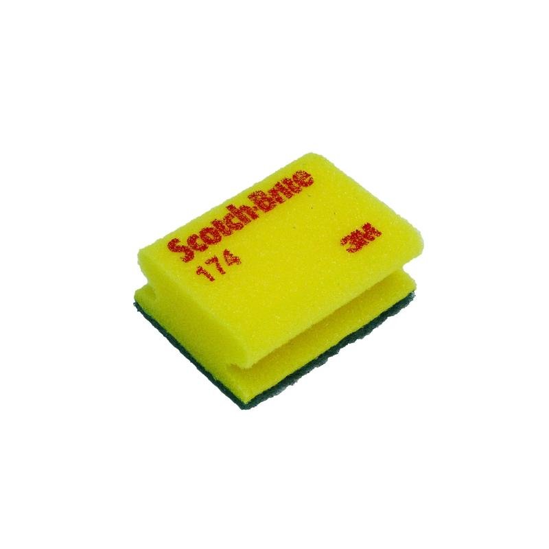 3M™ Scotch-Brite™ svamp 174, gul/grön, 70 mm x 92 mm, 20 x 10 stycken/fodral | Förpackning (20 stycken)