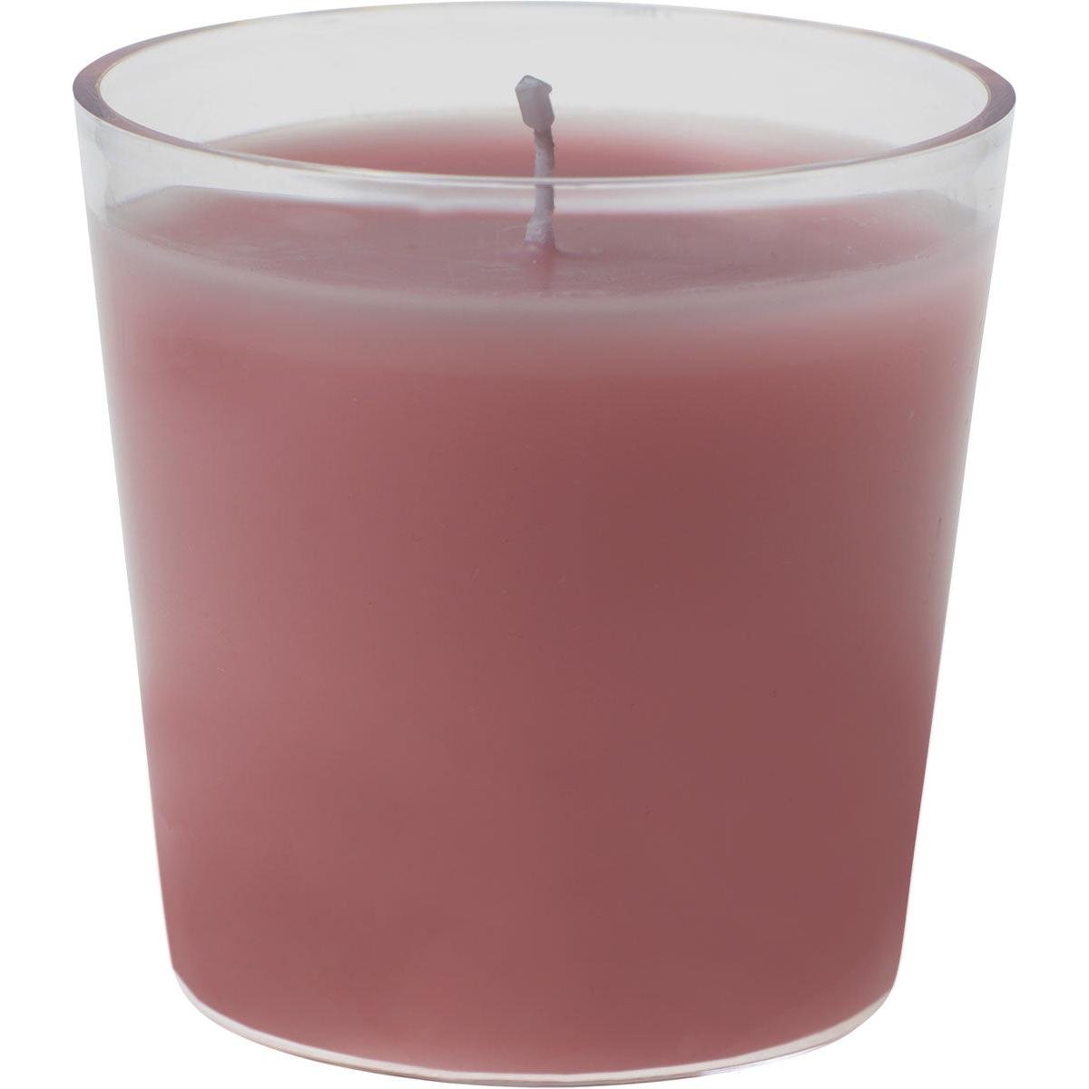 Påfyllningsljuset Switch & Shine från Duni GmbH är ett rosa ljus (ca 30 timmar) i en klar glasbehållare med centrerad veke och slätt vax, utvecklat för en lång brinntid - idealiskt för avkopplande atmosfärer. Storlek: 65 x 65 mm.