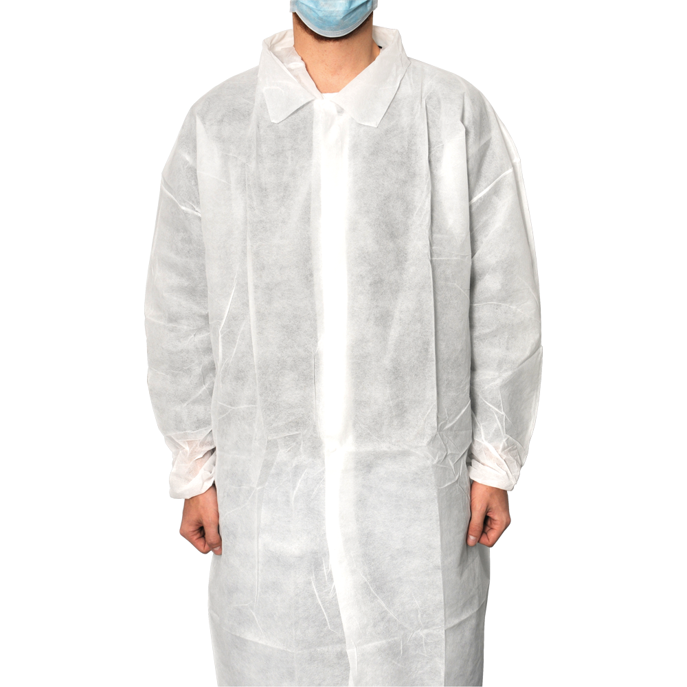 MaiMed-Coat V, besöksrock av fleece med 4 tryckknappar, ca. 120 cm