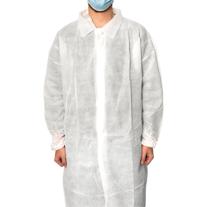 MaiMed-Coat V, besöksrock av fleece med 4 tryckknappar, ca. 120 cm