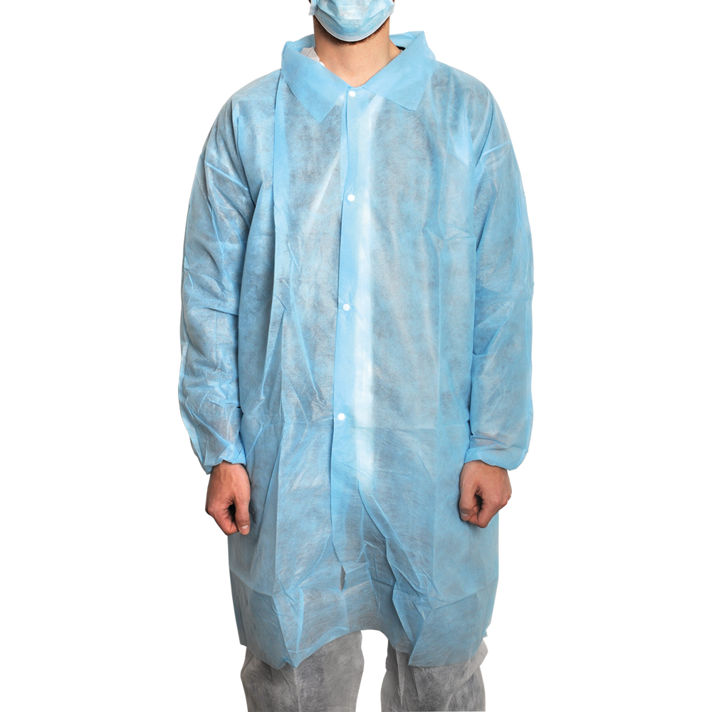 MaiMed-Coat V, besöksrock av fleece med 4 tryckknappar, ca. 120 cm