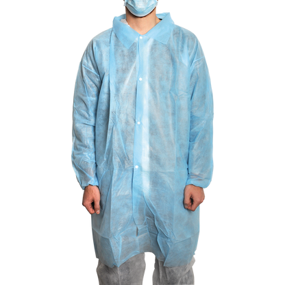 MaiMed-Coat V, besöksrock av fleece med 4 tryckknappar, ca. 120 cm