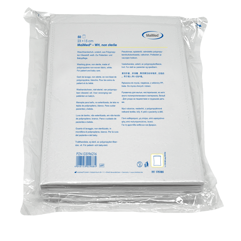 MaiMed tvätthandske, icke-steril, tillverkad av fleece