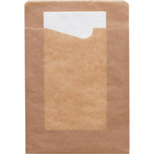 Der Duni GmbH Snack Sacchetto mit weißer 2-lagiger Serviette aus braunem Papier bietet durch die transparente Front einen Blick auf die Serviette - praktisch und umweltfreundlich.