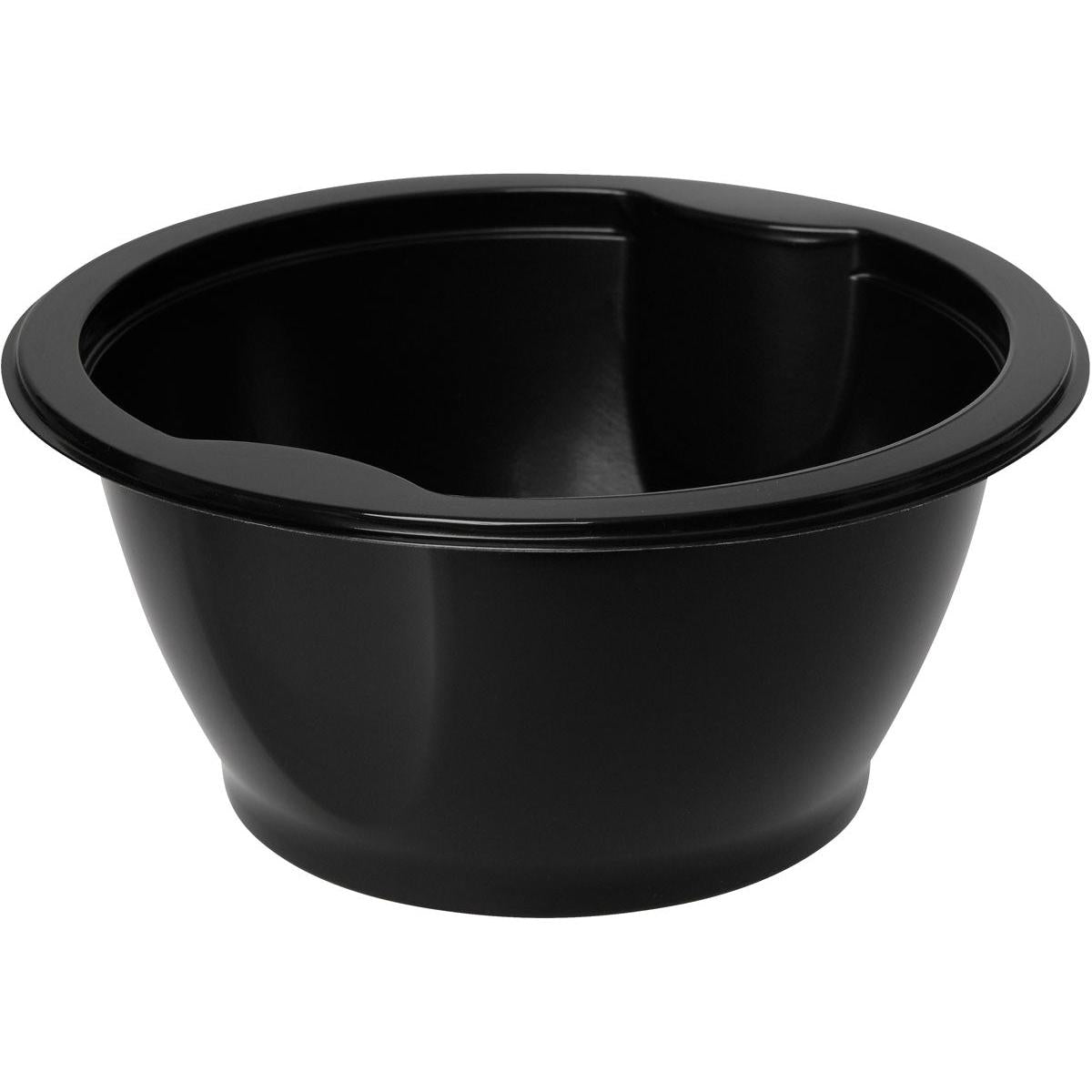 Multi-skål Svart PP+MIN 153x153 från Duni GmbH är en enkel, rund rörskål av svart PP+MIN-plast med bred kant och liten urtagning - perfekt för alla köksbehov.