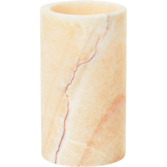 Duni GmbH:s ljusstake i mineralonyx (125x70 mm) utmärker sig genom sin eleganta design i ljusbeige med naturliga ådringar och en öppen ovansida som framträder mot en enkel vit bakgrund. Förpackning: 1 styck.