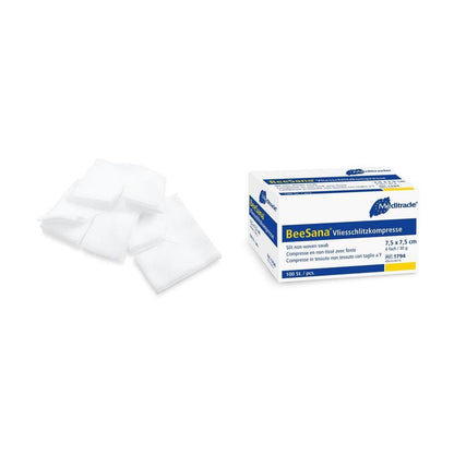 BeeSana® fleece slitskompress, icke-steril, 4-faldig