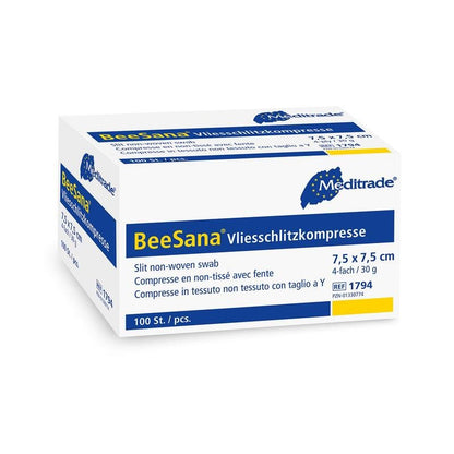BeeSana® fleece slitskompress, icke-steril, 4-faldig