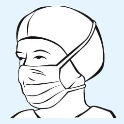 Foliodress mask anti stänk | Förpackning (40 stycken)