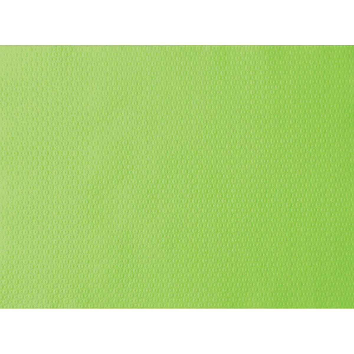 Närbilden av Duni GmbH:s pappersbordstablett 30x40 cm i kiwi visar en lysande grön, strukturerad yta med jämnt fördelade, upphöjda punkter - idealisk för fester och evenemang. Förpackningen innehåller 500 stycken.