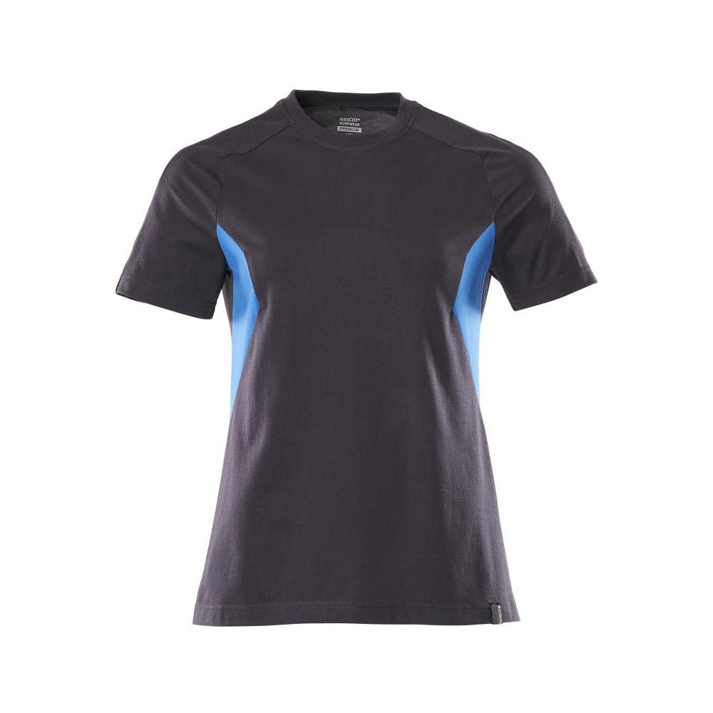 T-shirt, dam-t-shirt, svart blå/azurblå