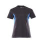 T-shirt, dam-t-shirt, svart blå/azurblå