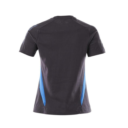T-shirt, dam-t-shirt, svart blå/azurblå