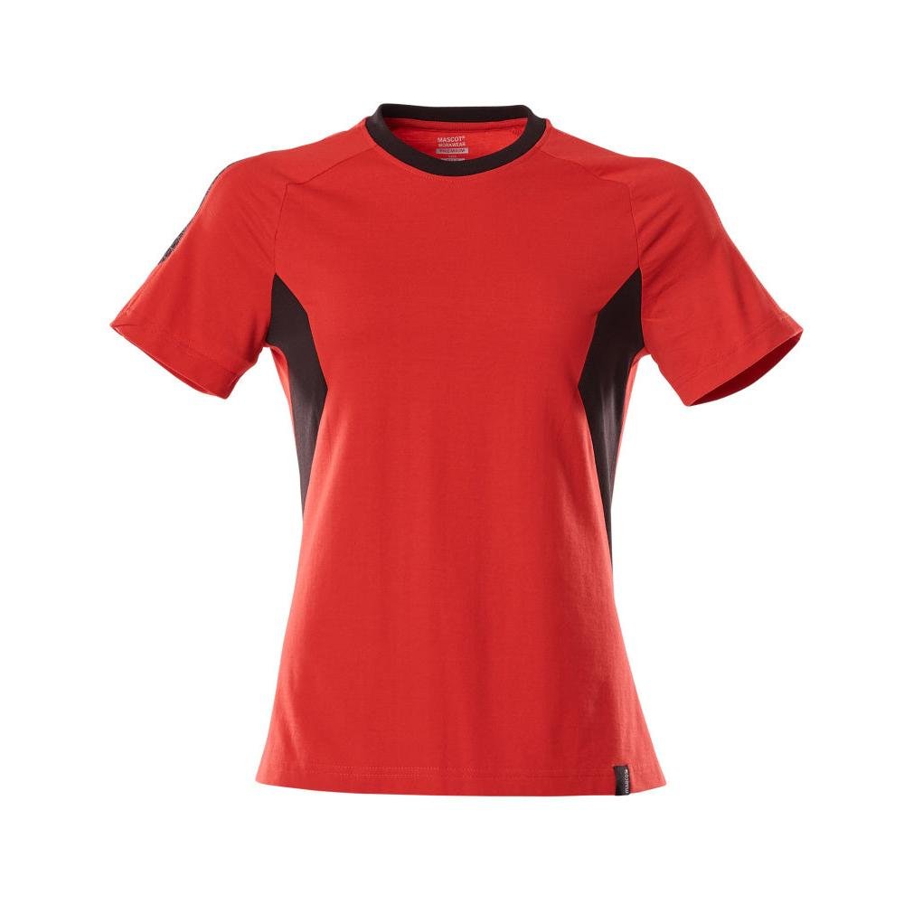 T-shirt, dam-t-shirt, trafikröd/svart