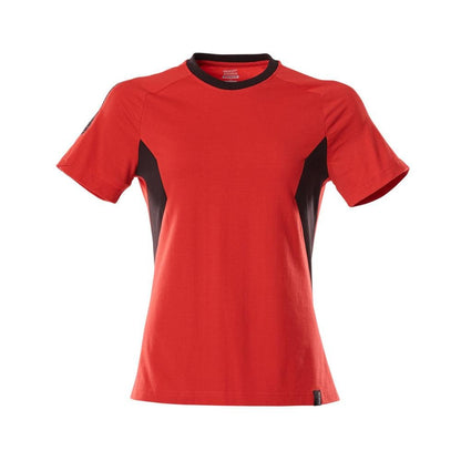T-shirt, dam-t-shirt, trafikröd/svart