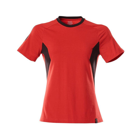 T-shirt, dam-t-shirt, trafikröd/svart