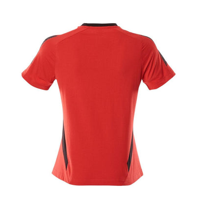 T-shirt, dam-t-shirt, trafikröd/svart