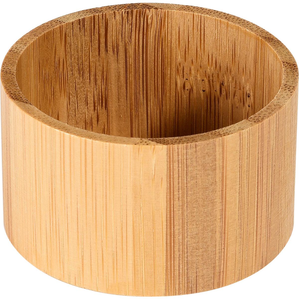 Den LED-ljushållaren av bambu från Duni GmbH (mini 33x57 mm, 8 stycken) är en stilren, modern accessoar med synlig ådring - avbildad tom och på vit bakgrund.