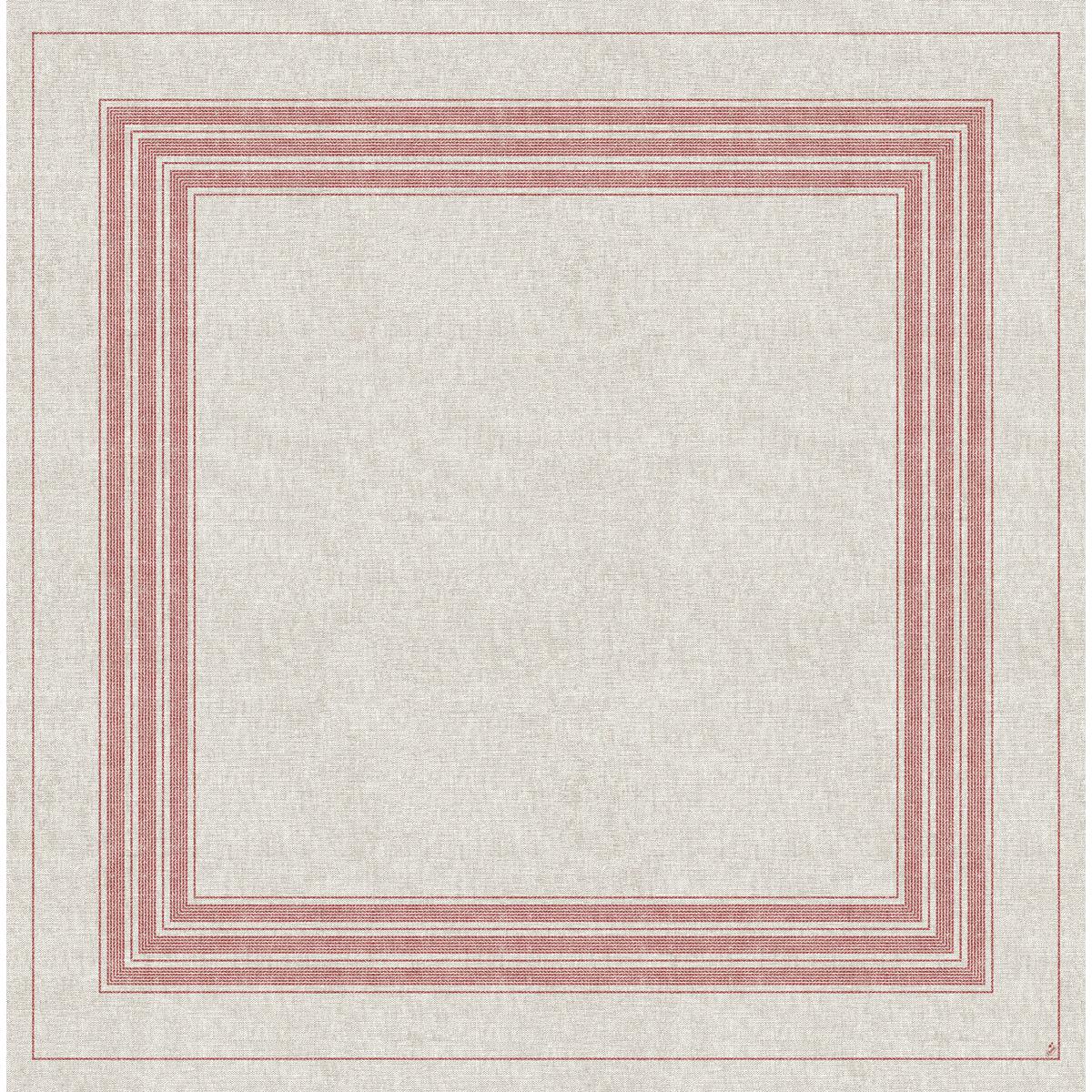 Dunisilk-mittdukarna 84 x 84 cm Cocina bordeaux från Duni GmbH har en beige strukturerad bakgrund och tunna röda linjer som bildar koncentriska kvadrater - idealisk som elegant bordsdekoration eller för stilfulla lagerbårdseffekter. Förpackningen innehåller 20 stycken.