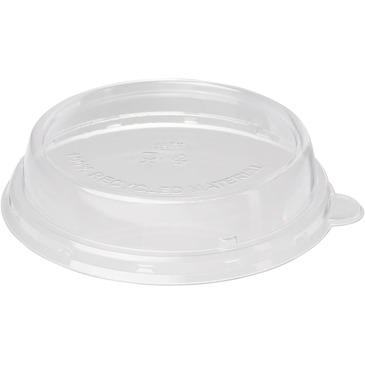 Det genomskinliga rPET-locket 600 ml rPET 170x170x35 från Duni GmbH är ett klart, runt lock med rivflik och prägling "100% ÅTERVUNNET MATERIAL", idealiskt för miljövänlig förpackning av dina 600 ml behållare. Förpackningen innehåller 40 stycken.