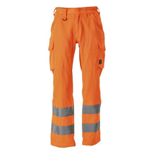 Byxor, lårfickor, enfärgade byxor, hi-vis orange