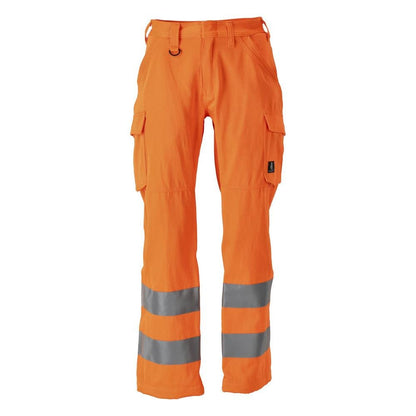 Byxor, lårfickor, enfärgade byxor, hi-vis orange