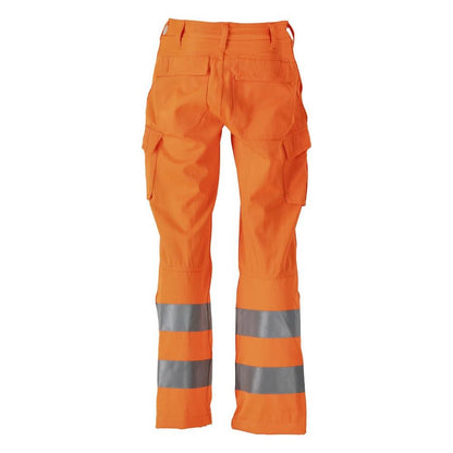 Byxor, lårfickor, enfärgade byxor, hi-vis orange
