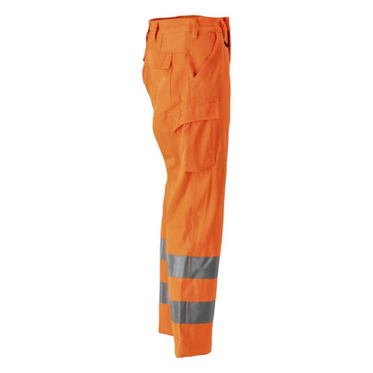 Byxor, lårfickor, enfärgade byxor, hi-vis orange