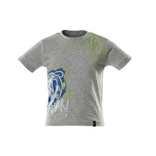 T-shirt för barn, med tryck T-shirt för barn, grå melerad