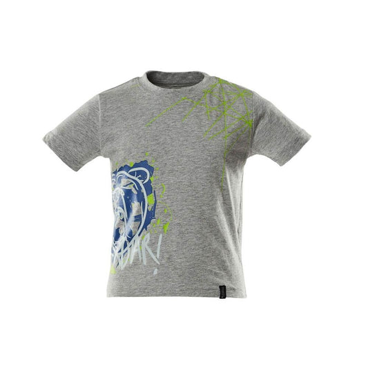 T-shirt för barn, med tryck T-shirt för barn, grå melerad
