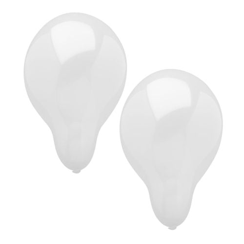 Två uppblåsta PAPSTAR 10 ballonger med en diameter på 25 cm av PAPSTAR GmbH presenteras i en glänsande droppform mot en enkel bakgrund – perfekt för alla typer av dekorationer.