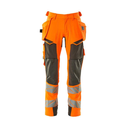 Byxor med hängfickor, ULTIMATE STRETCH-byxor, hi-vis orange/mörk antracit