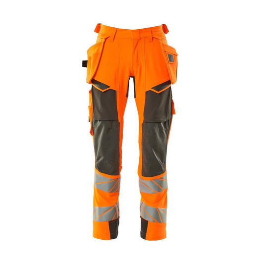 Byxor med hängfickor, ULTIMATE STRETCH-byxor, hi-vis orange/mörk antracit
