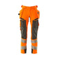 Byxor med hängfickor, ULTIMATE STRETCH-byxor, hi-vis orange/mörk antracit